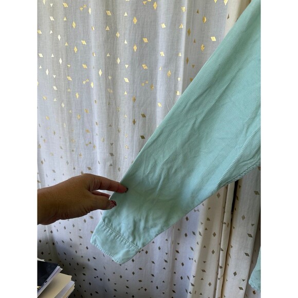 American Eagle Women's Mint Corduroy Snap Button Down Trucker Shacket Jacket M - Picture 3 of 7